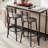 Bar Table Set With 2 Bar Stools PU Soft Seat With Backrest
