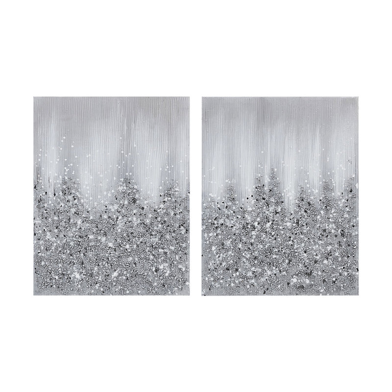 Décoration murale sur toile, très embelli avec des détails de paillettes et de pierres, fait à la main, 22 x 28 po, œuvre d'art d'intérieur, 2, textures, l 22 po x H 28 po, décoratif