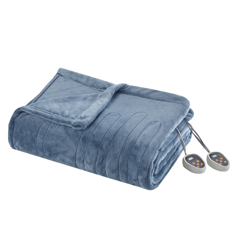Couverture chauffante ultra-douce chauffante, Grand, Bleu saphir