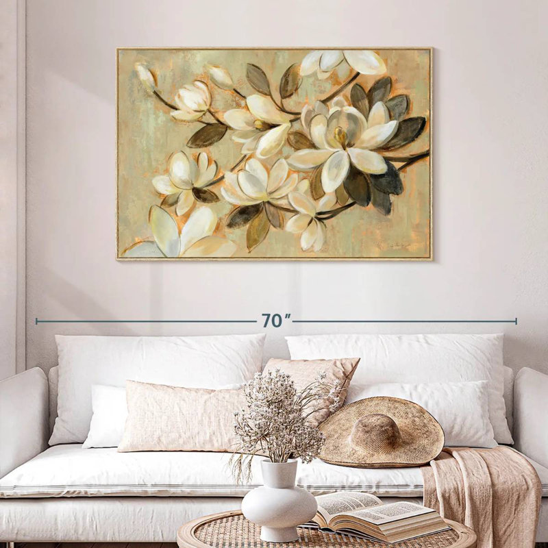 Magnolia Simplicity, Floating Frame Natural Wood, 46" X 31"