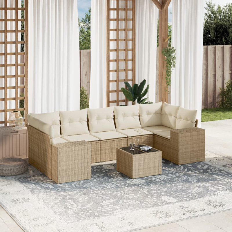 Ensemble de canapé de jardin en rotin PE 8 pièces Vidaxl