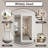 80" Hidden Style Track White Primed 1-Lite Glass Mirrored Sliding Barn Door With Hardware Kit(No Assembly Required)-101230592