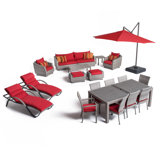 Cannes 20 Piece Estate Patio Deep Seating Group with Cushion