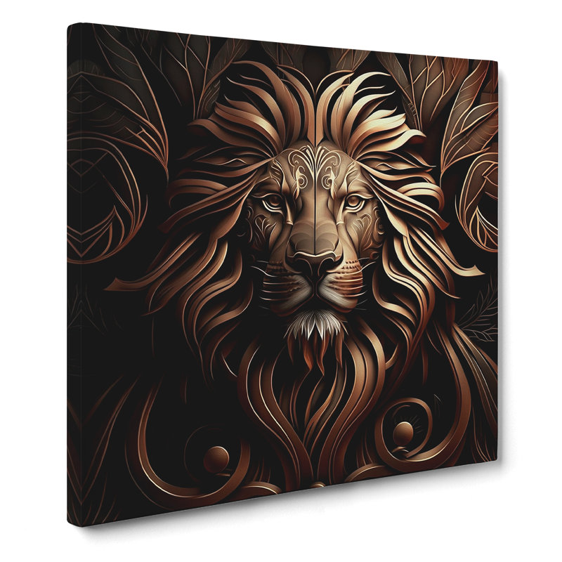 Lion - No Frame Print, 50cm H x 50cm W x 3cm D