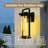 Outdoor Large Large Wall Sconce Light, Matte Black Metal & Tempered Glass Shade Wall Lantern Waterproof For Porch Doorway Patio（Set Of 2)-1861895833-1860658774