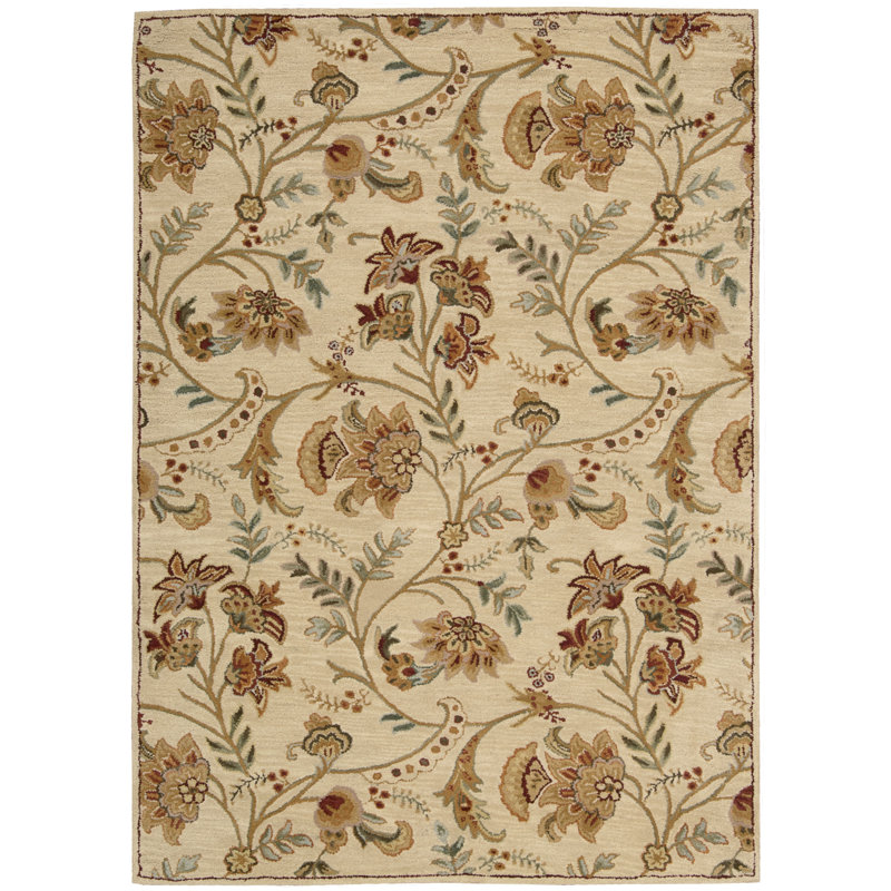 Broomhedge Wool Floral Indoor Rug, Rectangle 5'3" x 7'4"