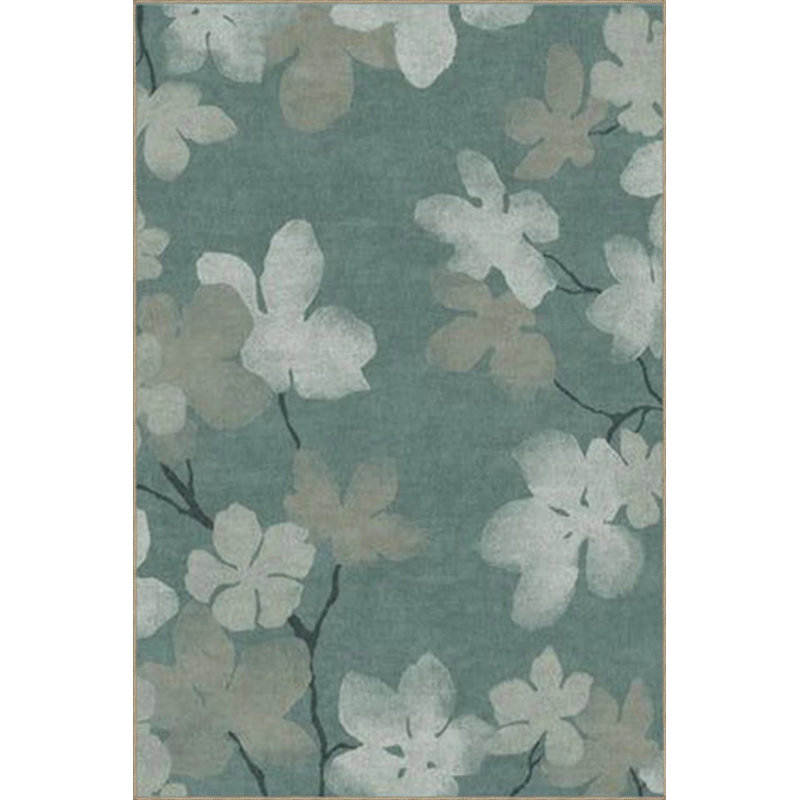 Tapis vert tissé à motif géométrique Green Leaf, Rectangle 2 pi 4 po x 4 pi