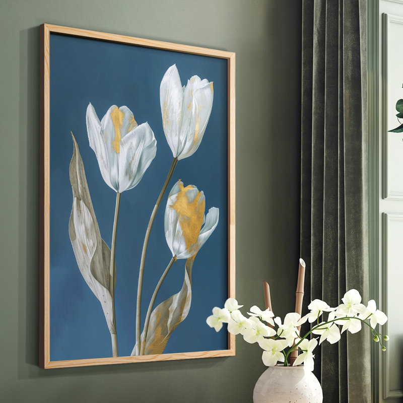 Série FLORAL Cxxxv - reproduction encadrée de qualité supérieure - prête à être accrochée - aucun clou requis
