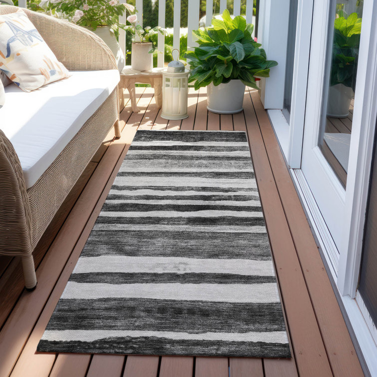 Machine Washable Indoor/Outdoor Cicel ACN1191 Charcoal Rug