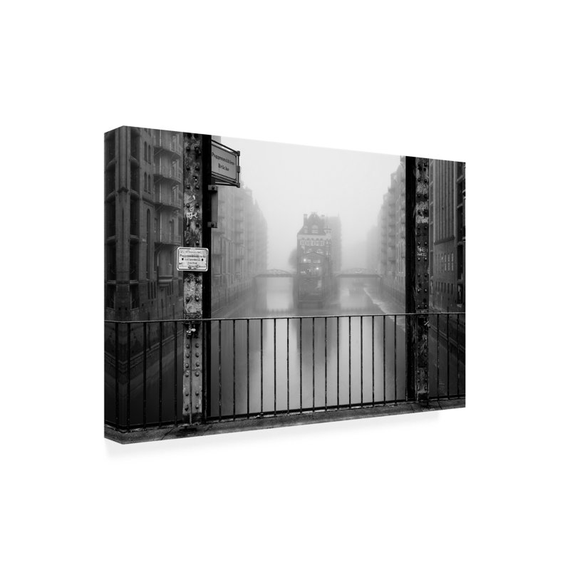 Alexander Schonberg  Wasserschloss Bei Nebel Canvas Art, 30" H x 47" W