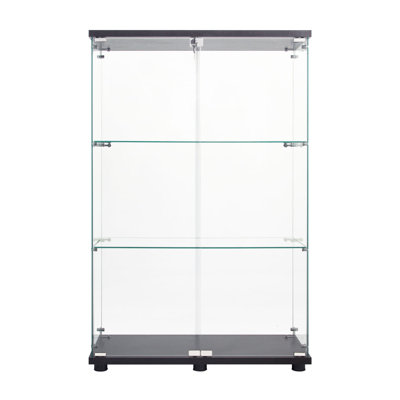 Two Door Glass Cabinet Glass Display Cabinet with 3 Shelves