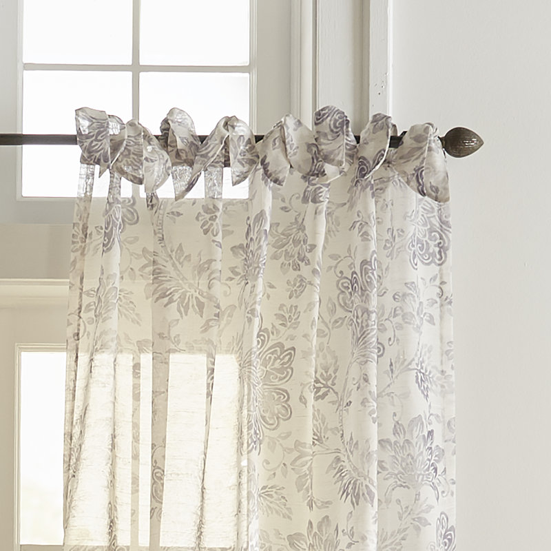 Panneau de rideau simple diaphane Arly, l 52 po x L 84 po, Gris