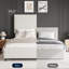 Upholstered Platform Bed With Modern Panel Headboard-584000367-584000361