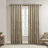 Andora Tan Embroidered Branch Rod Pocket Single 50x95" Curtain Panel-55080080-55080081