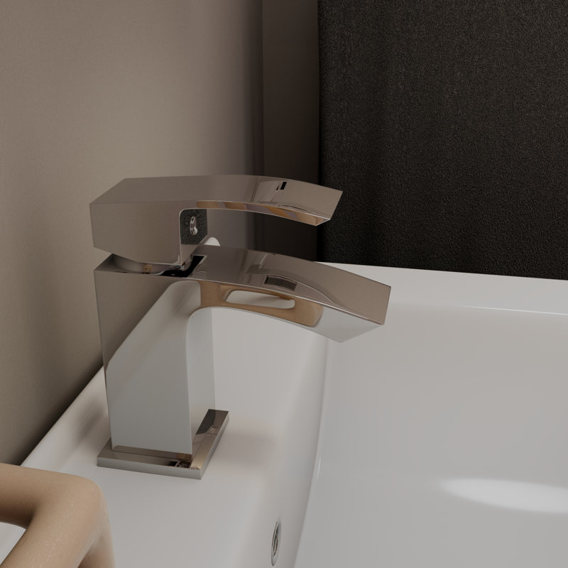 Trace Mono Basin Mixer Tap with Waste - Matt Black, Chrome