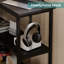 L-Shaped Computer Desk with Built-In Electrical Outlet