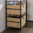 3-Tier Nightstand with 2 Woven Baskets and Lower Storage Shelf