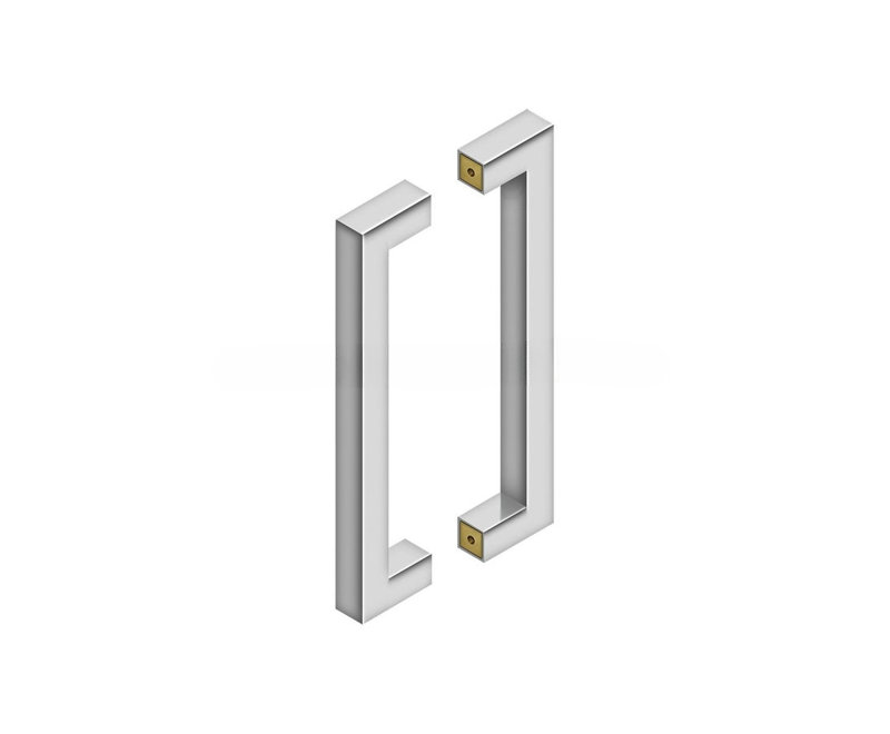 Deltana SSPBB1210U19 12" Contemporary Pulls, Back-to-Back in Paint Black, Polished Stainless