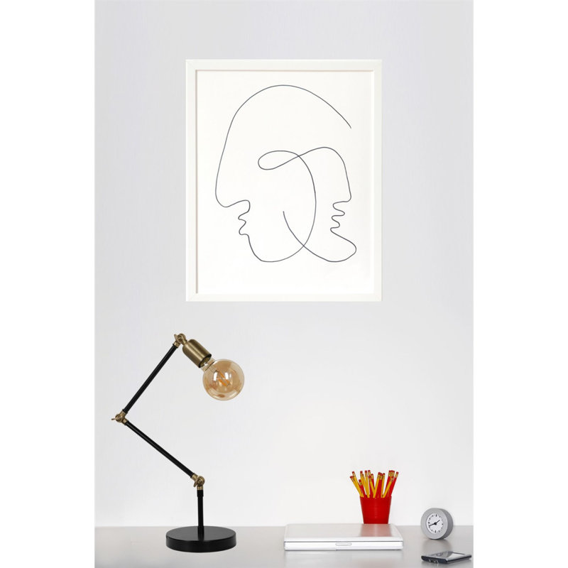 Lampe de bureau 17,72 po., Noir / laiton