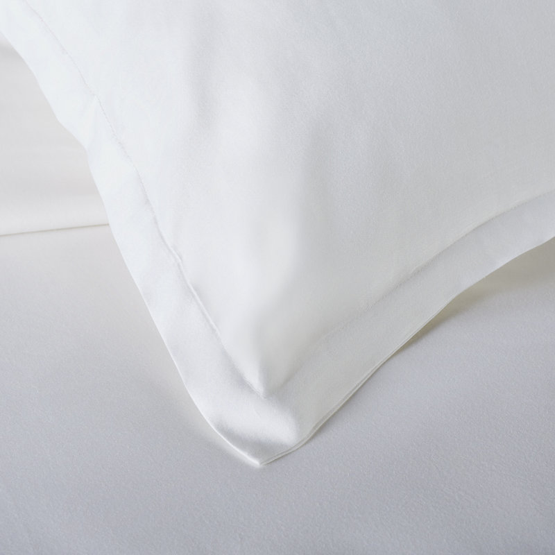 Austri Sateen Duvet Cover, White, Twin Duvet Cover + 1 Standard Sham