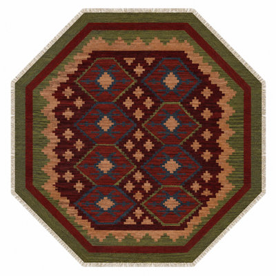 Tapis kilim en laine tissés à la main et à plat Alixia