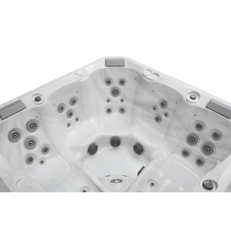5-Person White Acrylic Lounger Spa with 41 Jets
