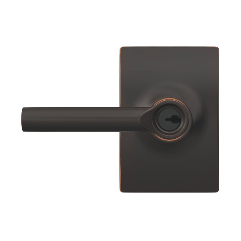 Broadway Keyed (Entry) Door Lever, Aged Bronze, Keyed Alike