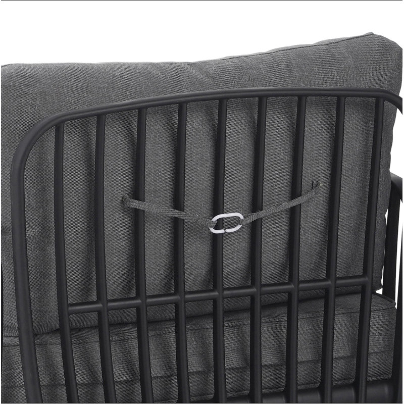Ensemble de conversation pour patio 3 pièces, ensemble de mobilier modulaire d'extérieur moderne avec table basse carrée, siège épais à coussin épais pour porche et balcon