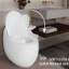 Toilette moderne en céramique avec forme d'œuf - blanc brillant, chasse simple 1,28, utilisation efficace de l'eau, chasse d'eau blanche, siège confortable