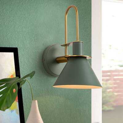 Jacoline 1-Light Dimmable Iron Armed Sconce