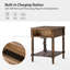Sessoms Traditional 20"W Solid Wood 1-Drawer End Table with Built-in Charging Station-164063708