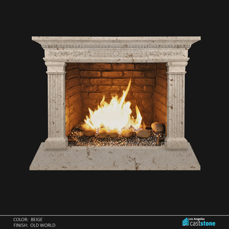 Pinal Fireplace Surround, Old World Beige
