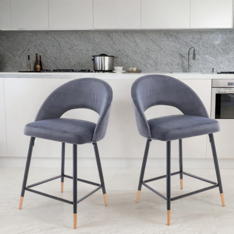 Tabouret de bar Ohanna, Gris