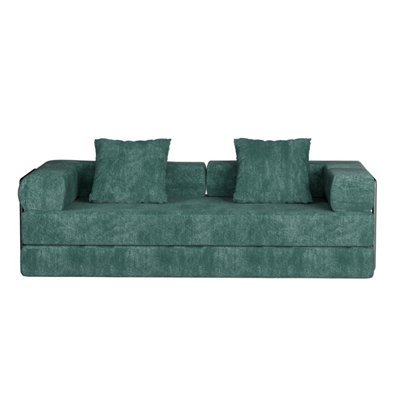 Canapé-lit rembourré Boneless, Chenille verte