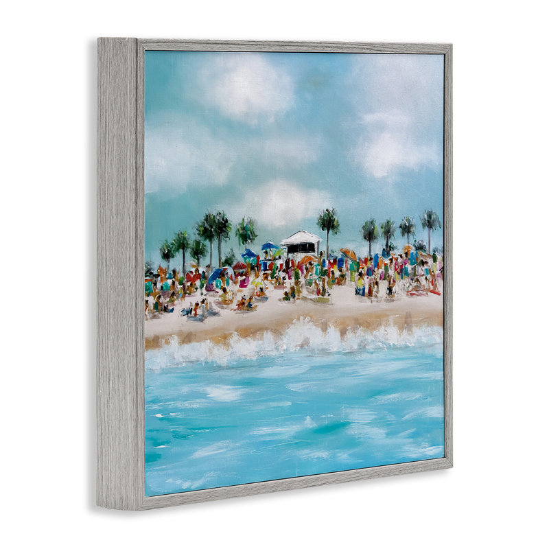 Giclée encadrée par Tropical Cabana Beach, design par Emma Bell, H 12 po x l 12 po, Estampe numérique Farmhouse