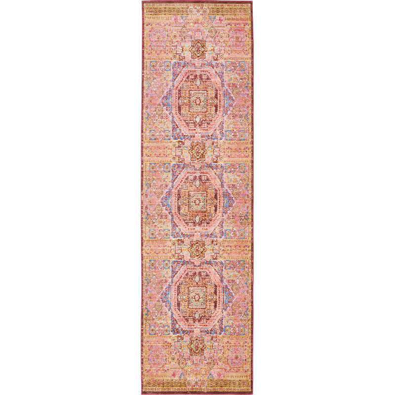 Maggie Oriental Power Loom Polyester Rug, Runner 2'7" x 9'10"