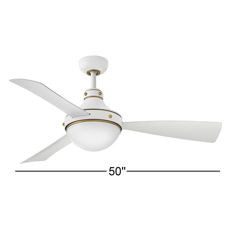 Burghard 50'' Ceiling Fan with LED Lights, Matte White
