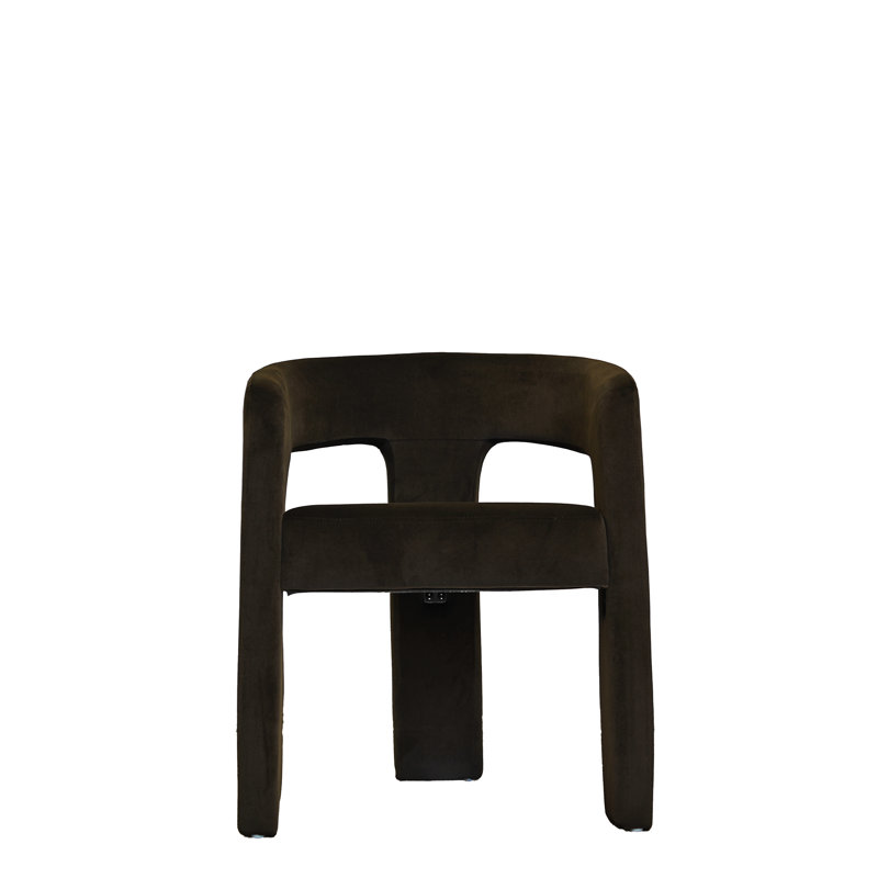 Modern Velvet Upholstered Barrel Accent Dining Chair, Mink