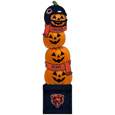 Chicago Bears Pumpkin Stacked Leaner With Helmet