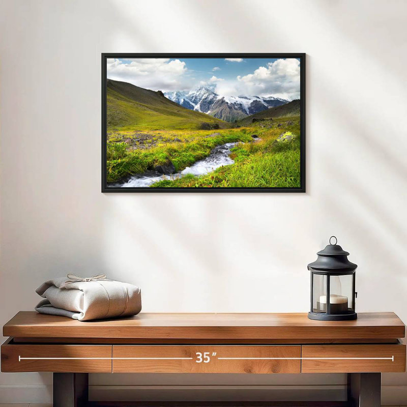 Mountain Valley, 19 po x 13 po, Cadre flottant noir