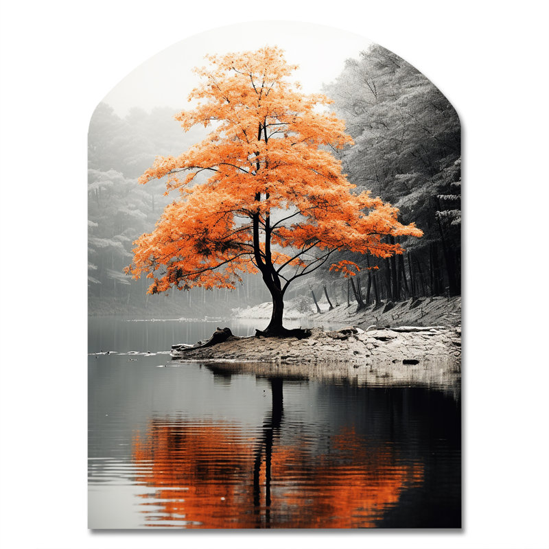 Bukovko - Forêt, décoration murale asymétrique en métal, arche traditionnelle, impression d'art en métal, H 34 po x l 25 po