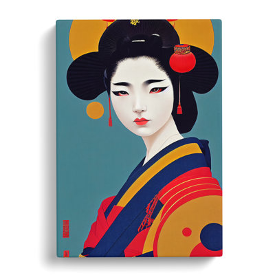 Geisha In Colour No.7 - Wrapped Canvas