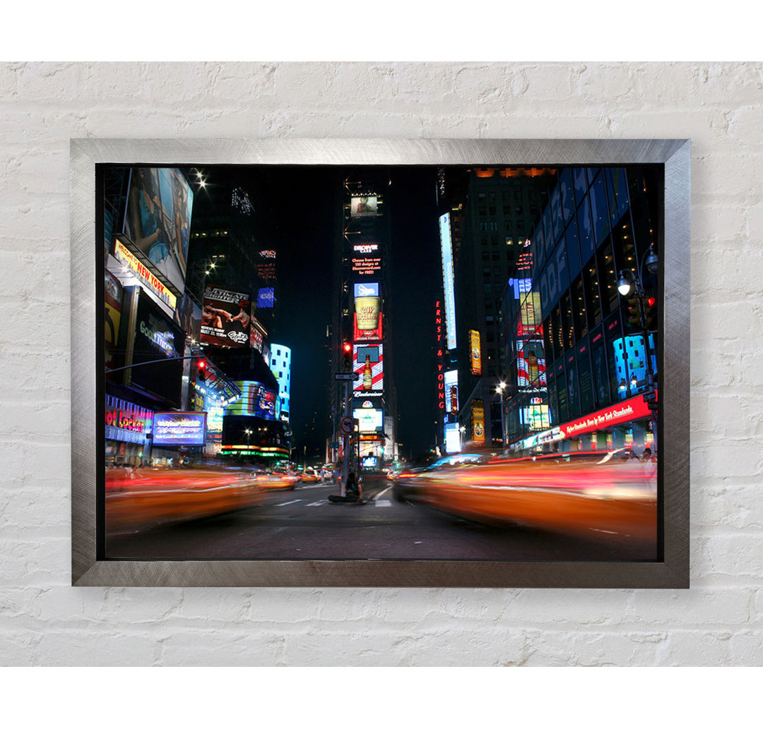 Times Square Yellow Cab Blur - Einzelner Bilderrahmen Kunstdrucke