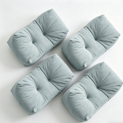 Ensemble de 4 coussins de soutien lombaire pour chaise de bureau - Coussin de dossier rembourré 100% coton naturel pour soulager les douleurs lombaires, Coussin souple à haute élasticité pour siège d'auto, lit, canapé et assise, housse en coton respirant, mezzanine réglable