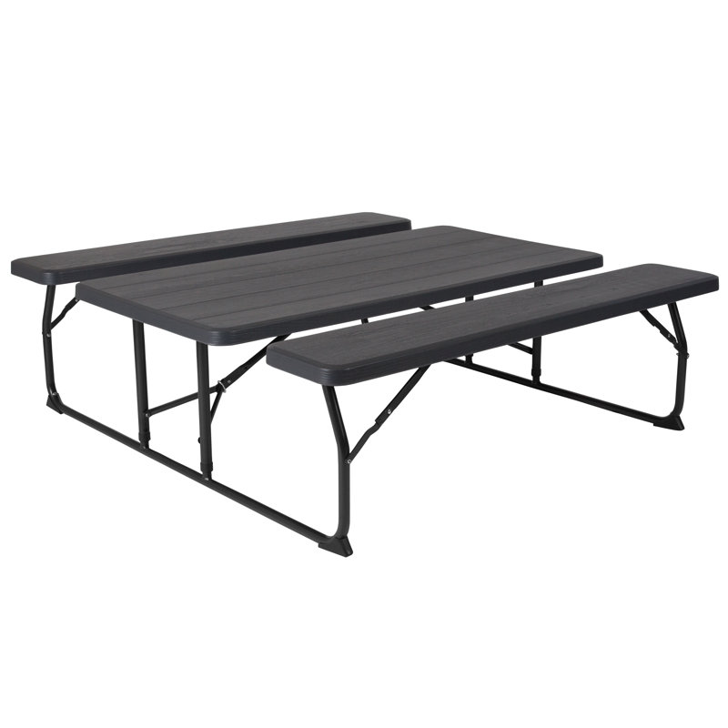 Table de pique-nique et bancs Insta-Fold, Gris anthracite