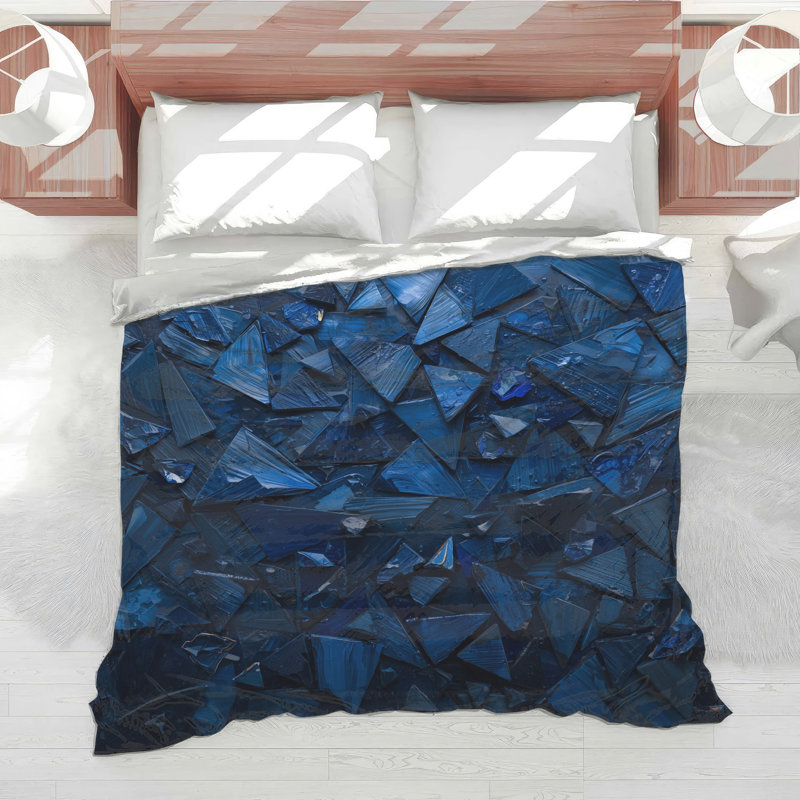 Blue Triangular Shapes Comforter, Twin