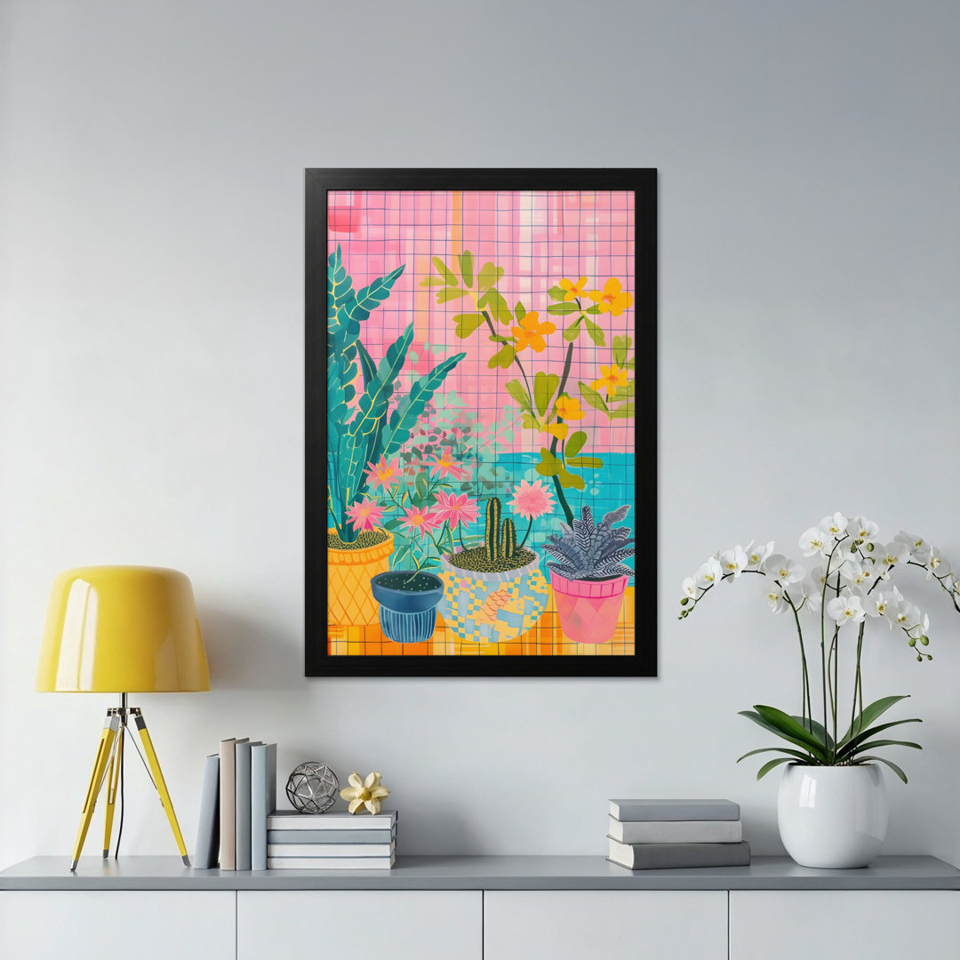 Potted Plants Wall Art, Floral Illustration, Colorful Home Decor, Botanical Art Print, Houseplant Art, Modern Wall Hanging, Available Sizes