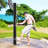 Solar Powered Temperature Controlled Portable ABS, PVC Free Standing Outdoor Shower with Detachable Shower Head and Footwash Spout