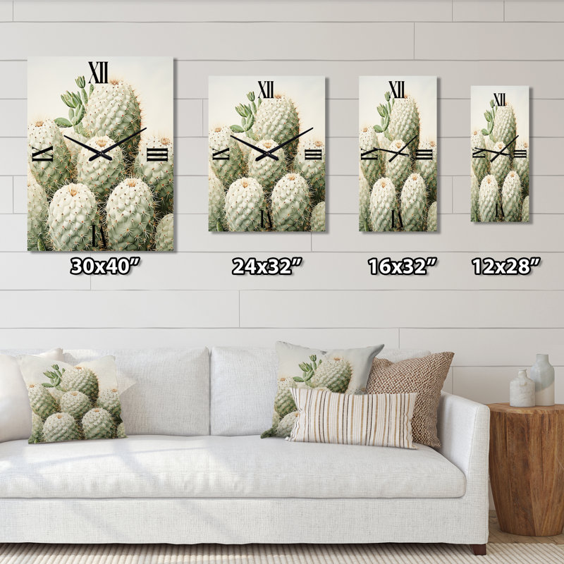 Green Minimalisme Cactus - Horloges murales Cactus, Petit