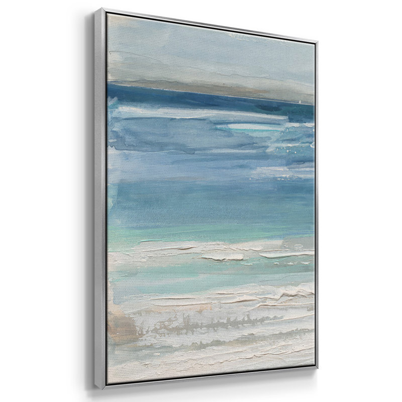 «Ocean Waves I», reproduction sur toile 3 pièces, H 36 po x l 75 po x P 2 po, Argent